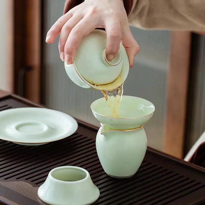 Sheep Jade Light Luxury Tea Set