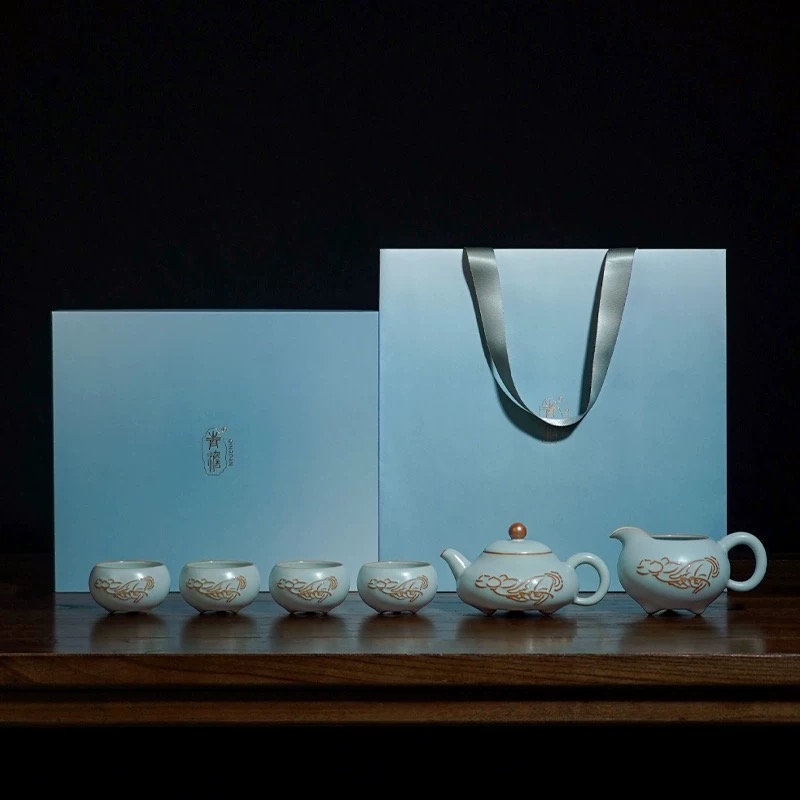 Handmade Ru Kiln Tea Set