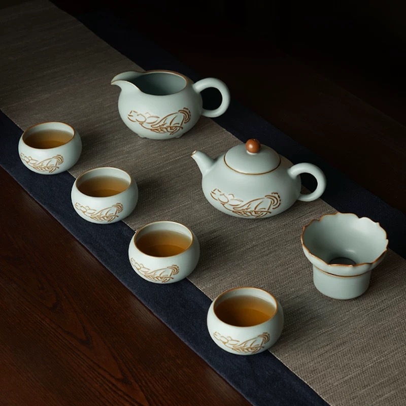 Handmade Ru Kiln Tea Set